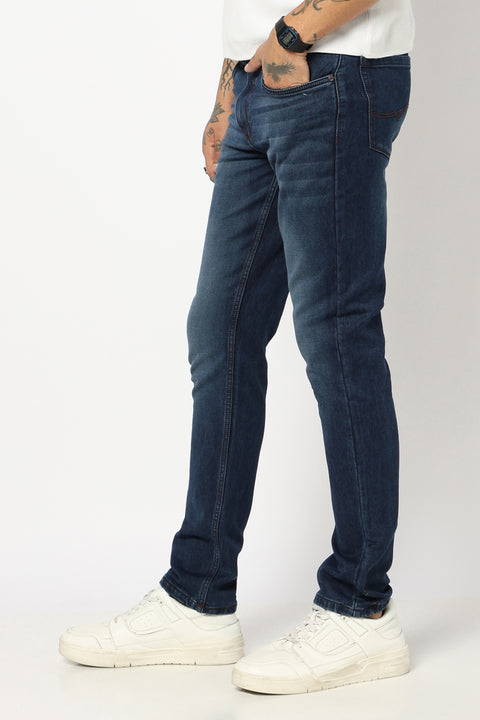 DARK BLUE PLAIN SLIM FIT JEANS