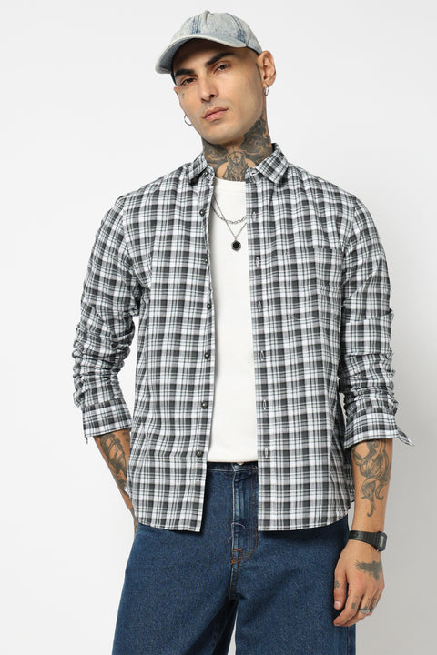 GREY TARTAN CHECKERED SHIRT