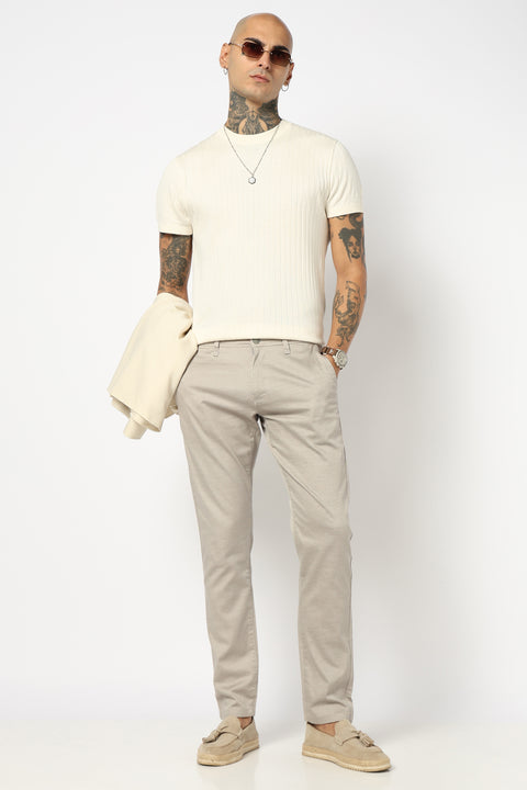 BROWN PLAIN SLIM FIT TROUSER