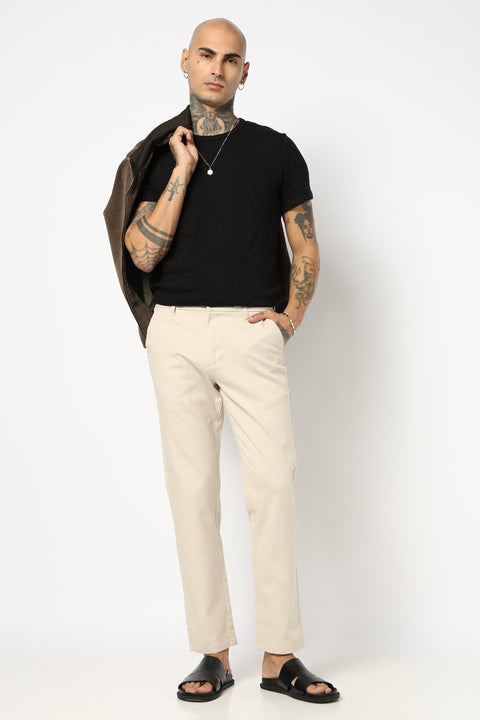 BEIGE PLAIN TRAVELLER PANTS