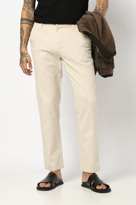 BEIGE PLAIN TRAVELLER PANTS