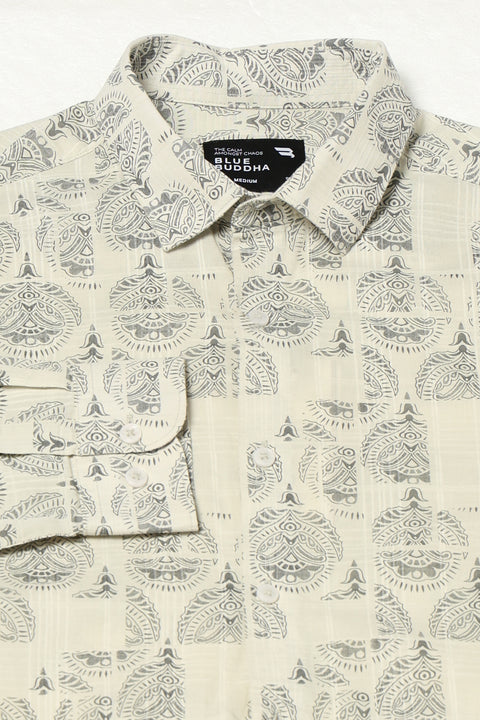 OFF WHITE ALL OVER PRINTED COTTON SHIRT