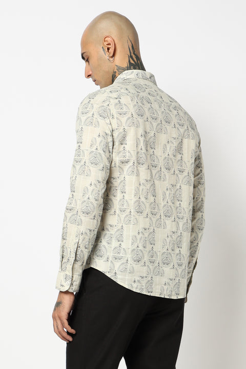 OFF WHITE ALL OVER PRINTED COTTON SHIRT