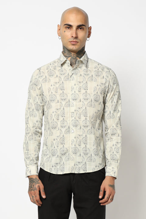 OFF WHITE ALL OVER PRINTED COTTON SHIRT
