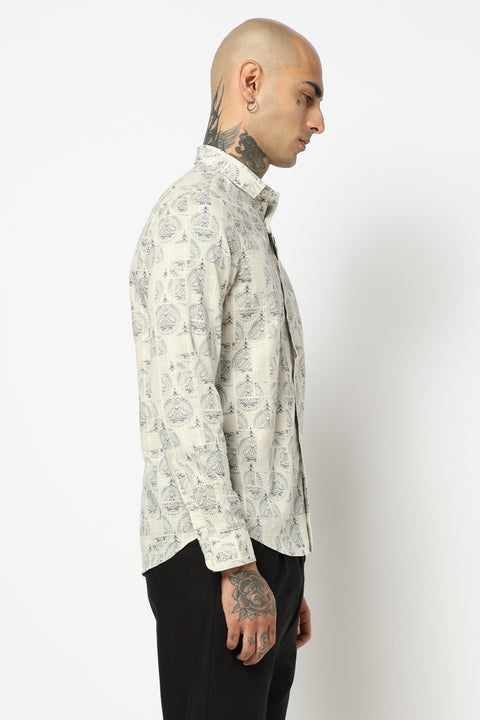 OFF WHITE ALL OVER PRINTED COTTON SHIRT