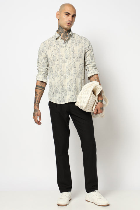 OFF WHITE ALL OVER PRINTED COTTON SHIRT