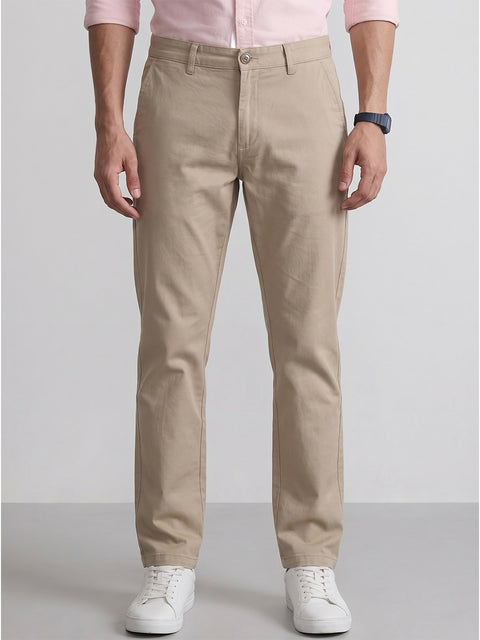 Relaxed Fit Linen Plain Trousers