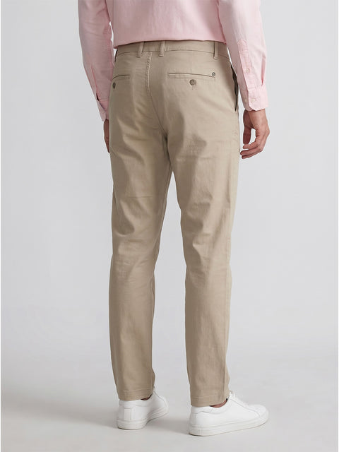 Relaxed Fit Linen Plain Trousers
