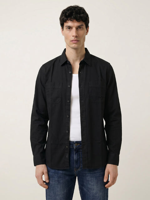 Plain Slub Tailored Fit Shirt