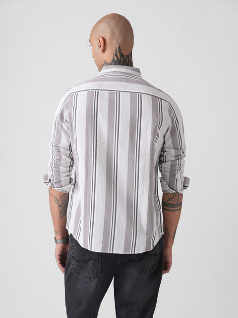 Tailored Fit Full Sleeve Corduroy Striped Shirt