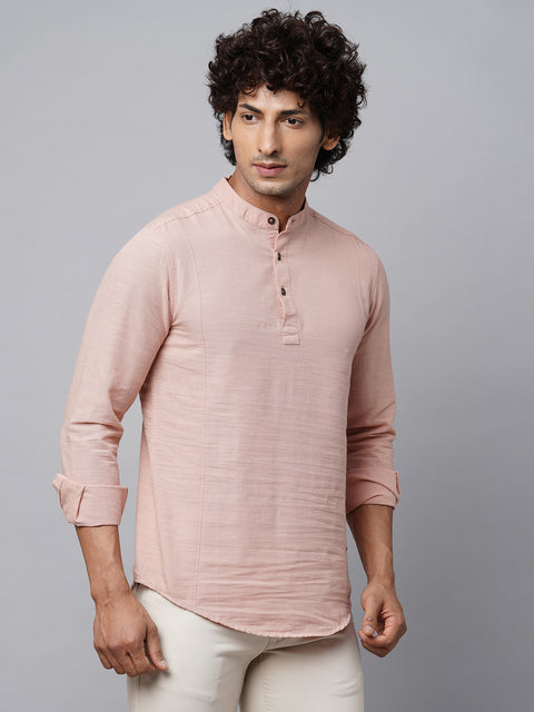 Green Solid Cotton Kurta Shirt