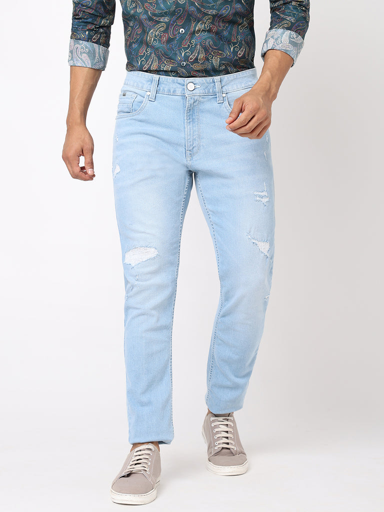 Light Blue Distressed Jeans