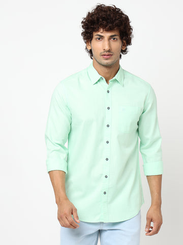 Light Mint Solid Cotton Shirt