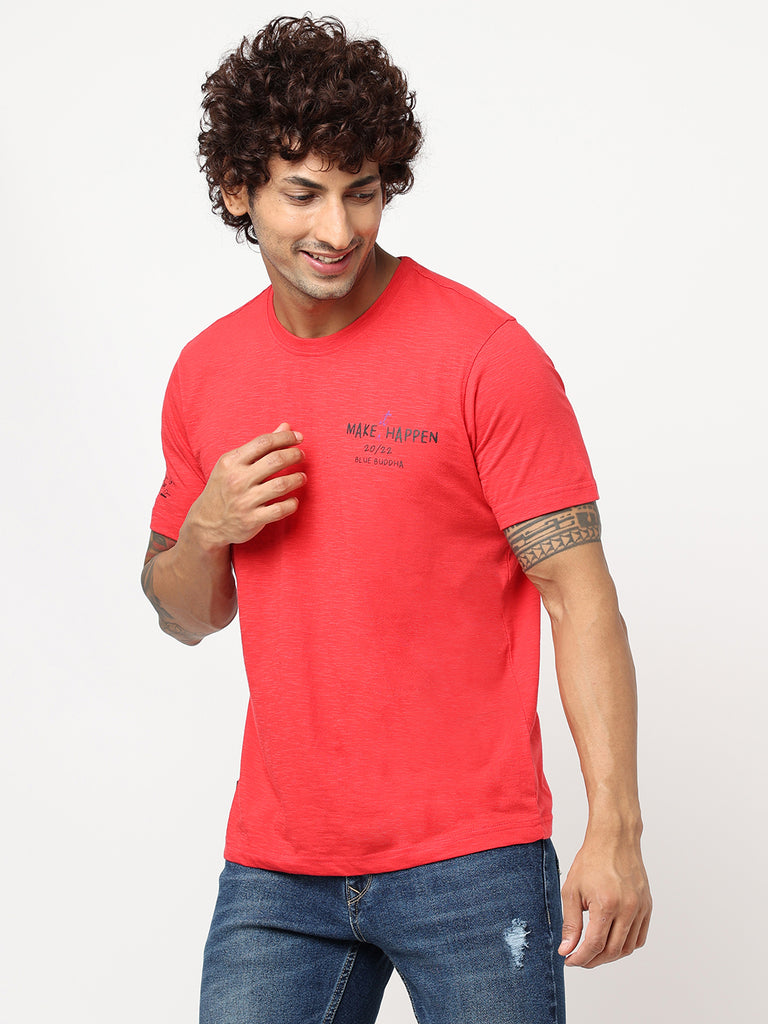 Hibiscus Red Printed T-Shirt