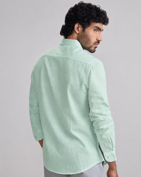 Plain Cotton Blend Shirt