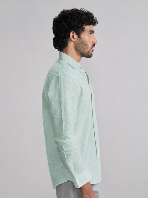 Plain Cotton Blend Shirt