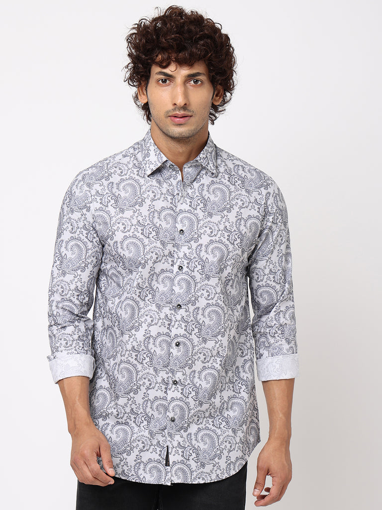 Grey Overall Printed Shirt