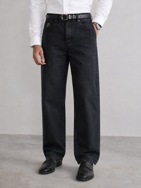 Relaxed Fit Rigid Denim Jeans