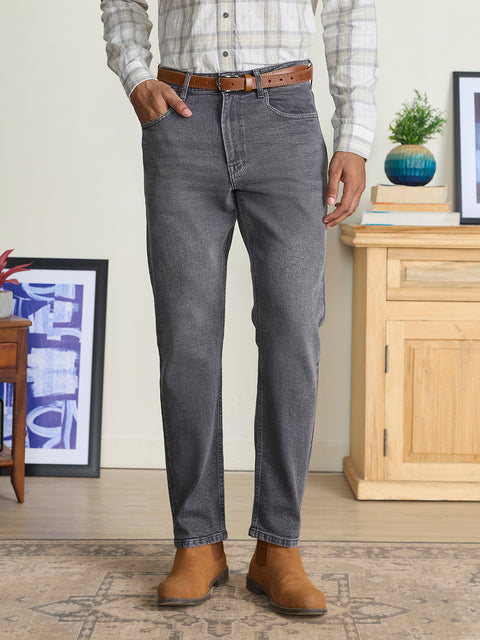 Twill Solid Relaxed Fit Jeans
