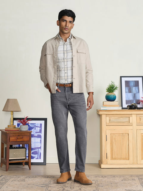 Twill Solid Relaxed Fit Jeans