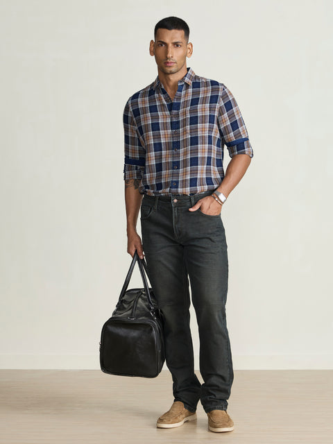 Knitted Solid Slim Fit Jeans