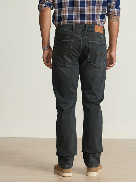 Knitted Solid Slim Fit Jeans