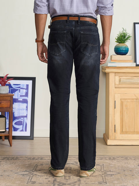 Knitted Solid Slim Fit Jeans