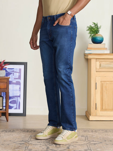 Twill Solid Straight Fit Jeans
