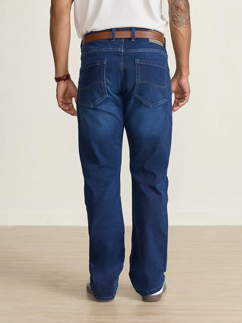 Knitted Solid Straight Fit Jeans