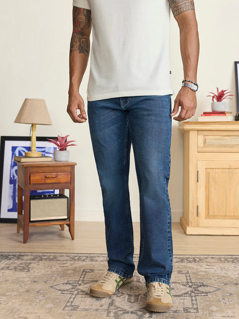 Twill Solid Straight Fit Jeans