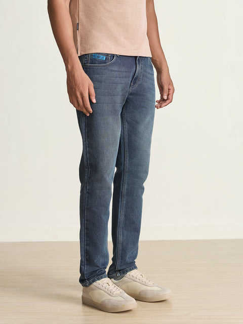 Knitted Solid Slim Fit Jeans