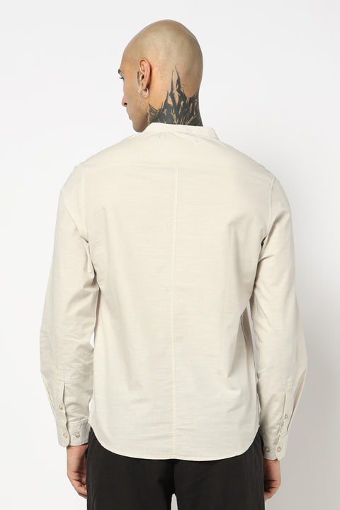 Maroon Mandarin Collar Shirt