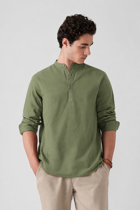 Cotton Mandarin Collar Kurta