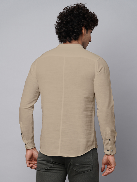 Pewter Solid Cotton Kurta Shirt