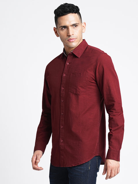Navy Tailored Fit Cotton Shirt