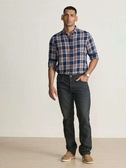 Dobby Checkered Tailored Fit Shirt