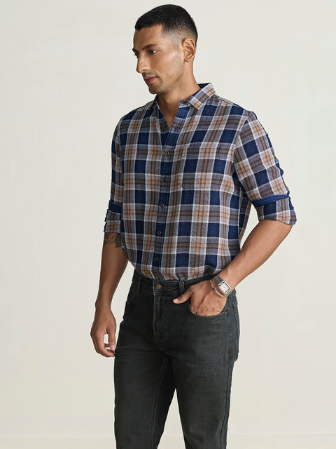 Dobby Checkered Tailored Fit Shirt