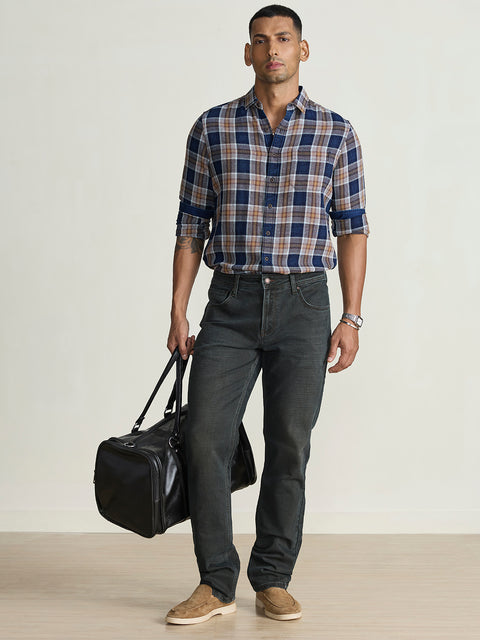 Dobby Checkered Tailored Fit Shirt