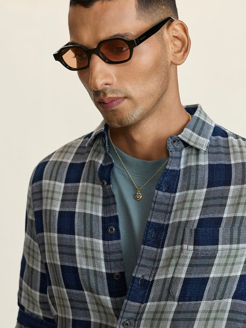 Dobby Checkered Tailored Fit Shirt