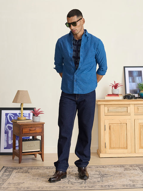 Dobby Solid Tailored Fit Shirt