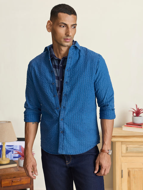 Dobby Solid Tailored Fit Shirt