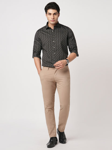 WINE PRINTED SATIN SHIRT