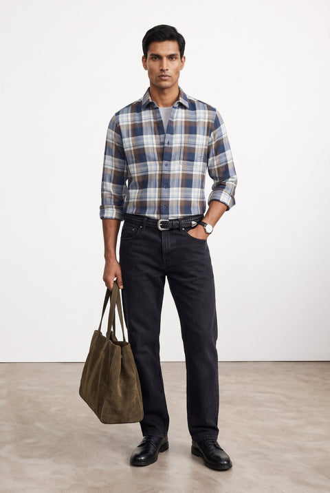Checked Dobby Cotton Shirt