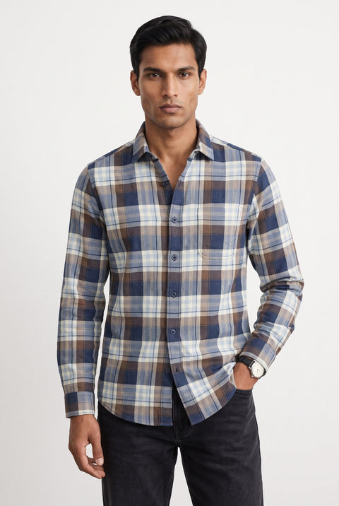 Checked Dobby Cotton Shirt