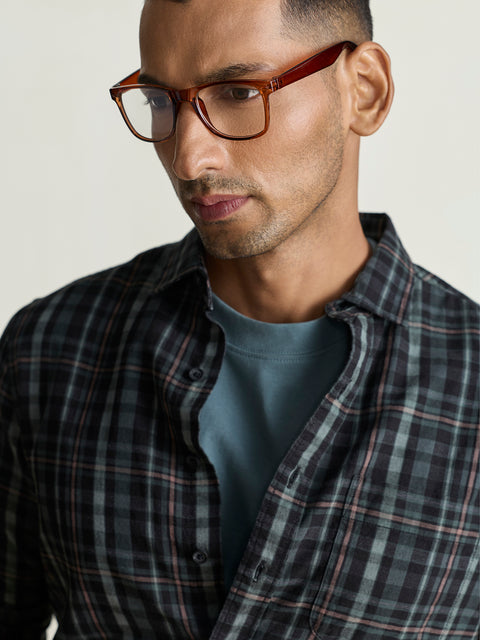 Twill Checkered Tailored Fit Shirt