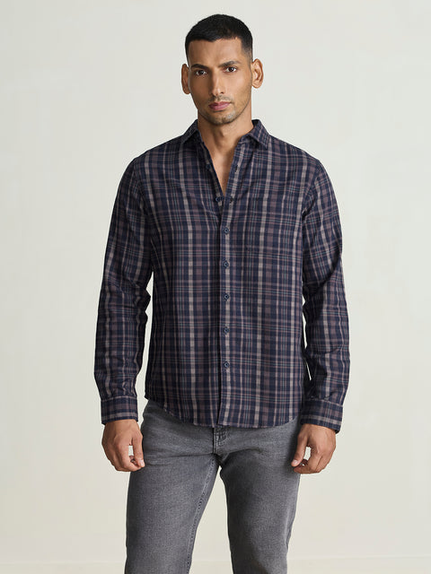 Twill Checkered Tailored Fit Shirt