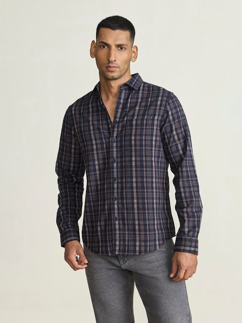 Twill Checkered Tailored Fit Shirt
