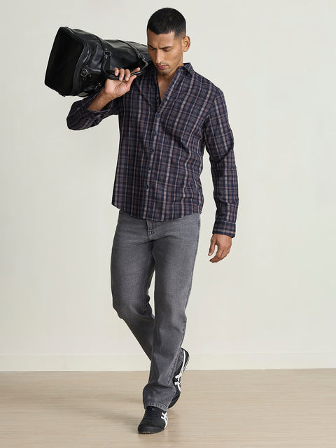 Twill Checkered Tailored Fit Shirt