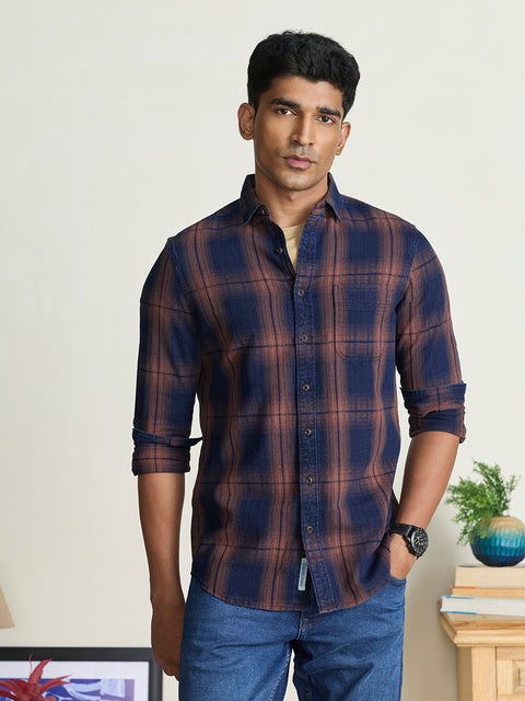 Dobby Checkered Tailored Fit Shirt
