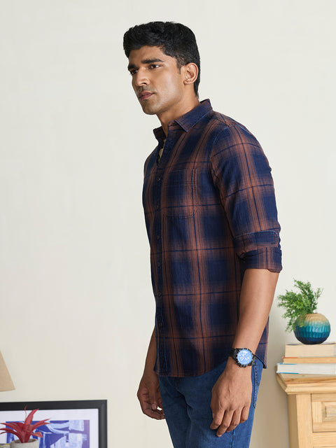 Dobby Checkered Tailored Fit Shirt